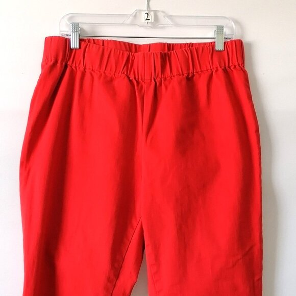 Soft Surroundings Womens Red High Rise Button Hem Straight Leg Dress Pant Size L - Picture 3 of 7